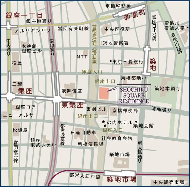 松竹スクエアレジデンスの地図