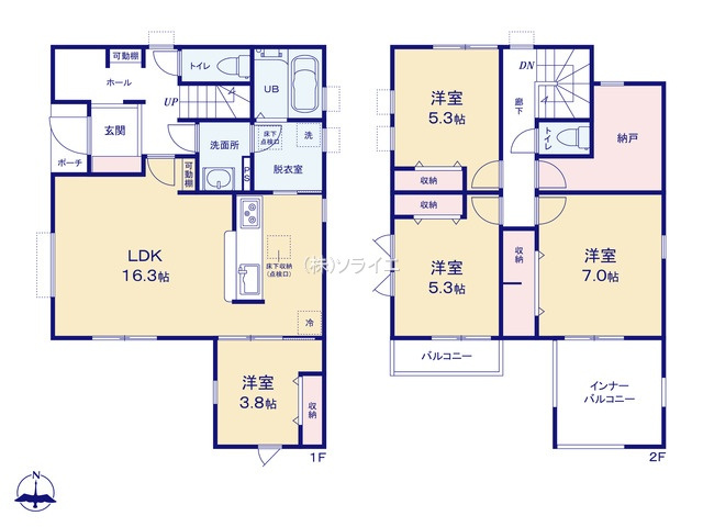 所沢市北秋津第9期全2棟　新築戸建　リーブルガーデンの間取り|2026/7/21撮影