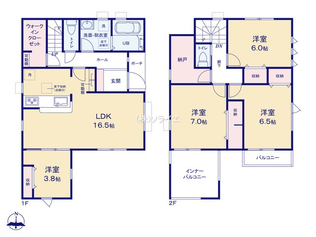 所沢市北秋津第9期全2棟　新築戸建　リーブルガーデンの間取り|2026/7/21撮影