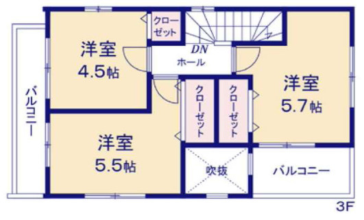 【仲介手数料無料】所沢市南住吉１期全２棟１号棟　所沢市の新築なら西武ハウジングの間取り