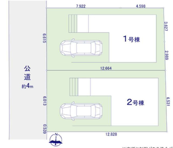 【仲介手数料無料】所沢市南住吉１期全２棟１号棟　所沢市の新築なら西武ハウジングの区画図