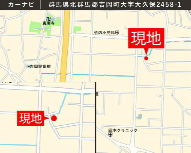 【新築】北群馬郡吉岡町1期　１号棟(全２棟)　アーバンスタイル　新築建売分譲の地図