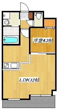 熊本市東区八反田１丁目の賃貸マンションの間取り