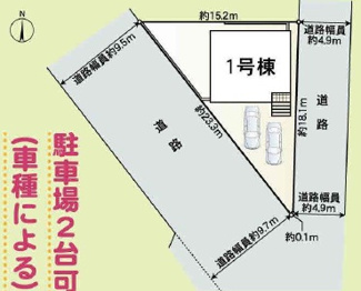 【区画図】 | 各務原市那加土山町新築建売全2棟！お車2台可能！那加第一小学校まで徒歩12分！インナーバルコニー | 各務原市那加土山町新築建売全2棟！お車2台可能！那加第一小学校まで徒歩12分！インナーバルコニーのあるお家！