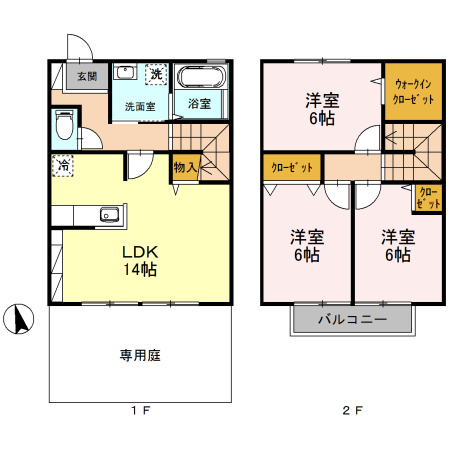 リビングタウン小森野参番館　A棟の間取り