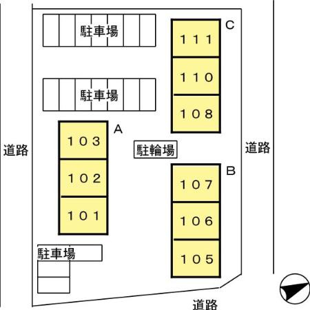 リビングタウン小森野参番館　A棟の区画図