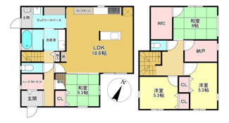 【間取り】 | 野洲市竹ヶ丘　中古戸建