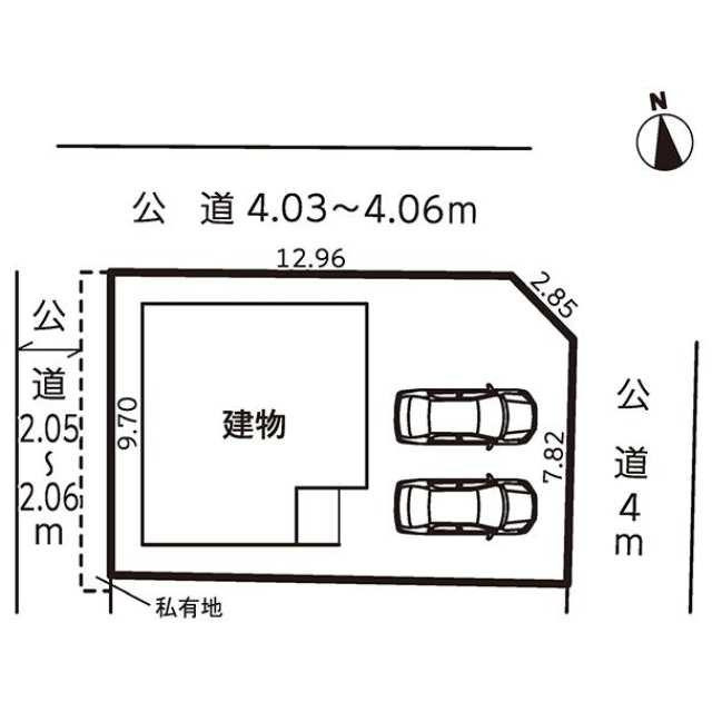 仲介手数料無料）江南市大間町新町１号棟の区画図| 