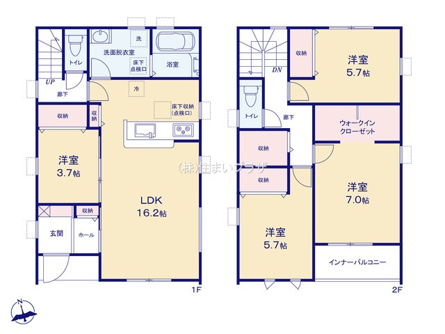 仲介手数料無料）一宮市萩原町第三　２号棟の間取り