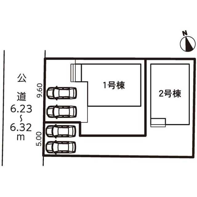 仲介手数料無料）一宮市萩原町第三　２号棟の区画図| 