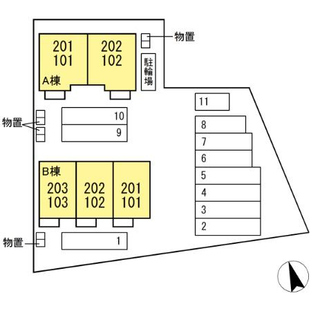 プリマベーラ　Ｂの区画図