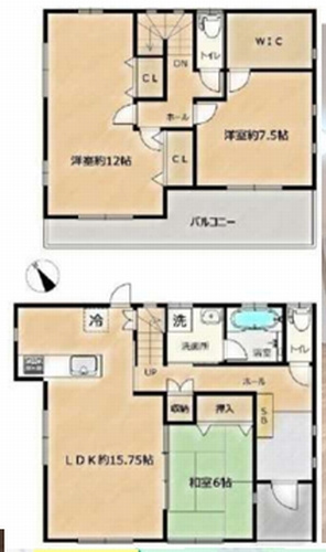 【仲介手数料０円】秦野市曽屋　中古一戸建ての間取り|秦野市曽屋　中古一戸建て
