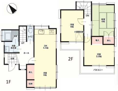 所沢市荒幡1期1棟　中古戸建の間取り