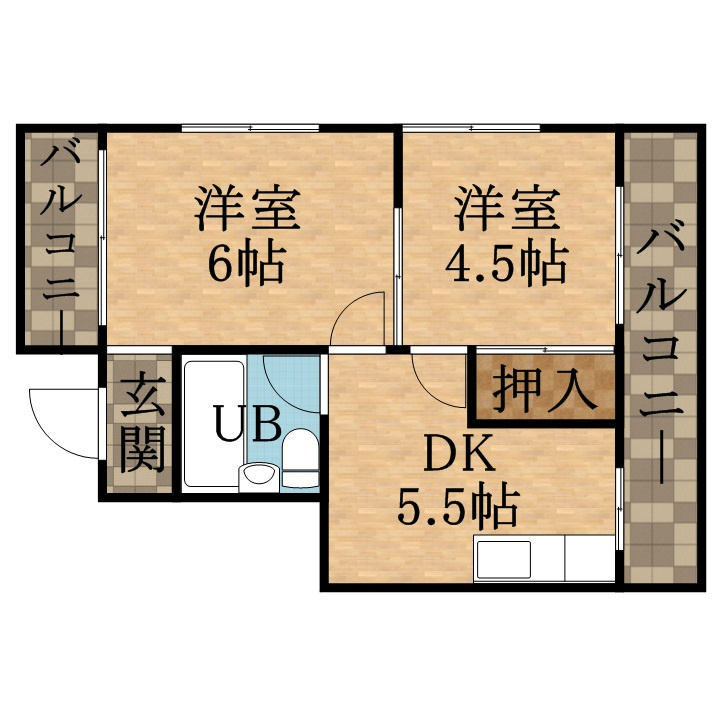 宝塚ハーモニーハイツの間取り|間取り図です