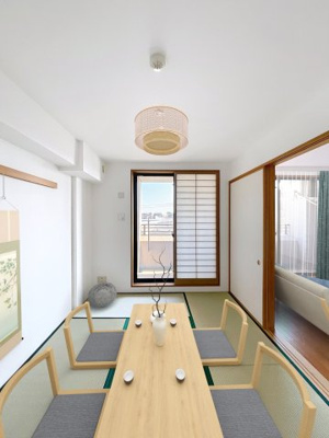 【和室】 | ナイスアーバン二子多摩川 | ※バーチャル家具を配置したお部屋の写真です。