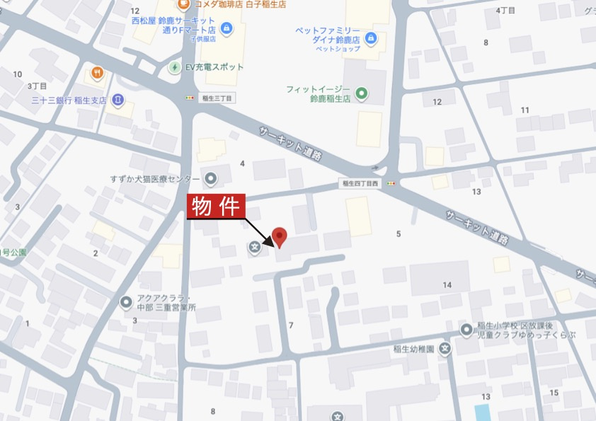 鈴鹿市稲生3丁目の地図|詳細Map