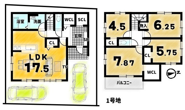 上桂西居町１期1号地の間取り