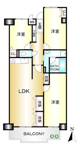 駅前ネオハイツ大和高田B棟１号館の間取り|専有面積：83.02ｍ2