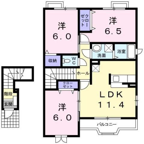 カモミールⅢ　Ａの間取り
