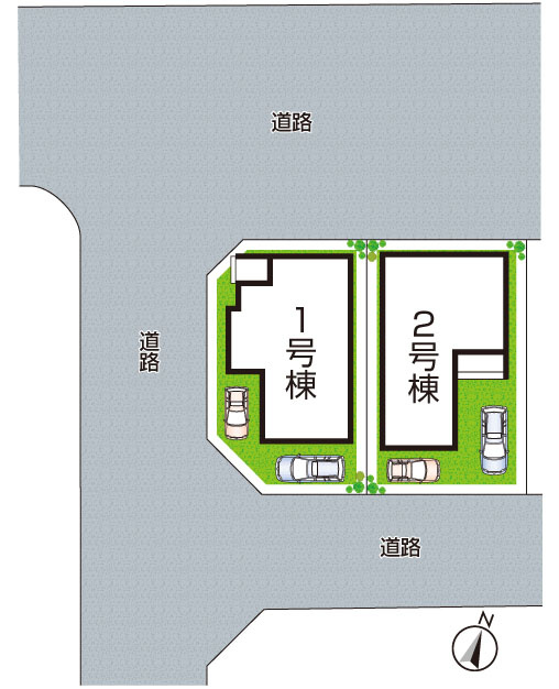 神戸市西区伊川谷町潤和　第25-1期　新築一戸建ての区画図|全2区画