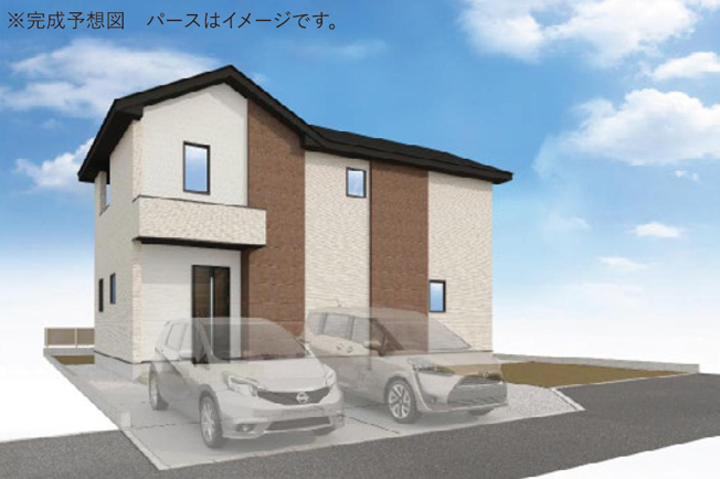 【外観パース】 | つくば市要4期　新築戸建　2号棟 | 子育て世代に嬉しい、周辺環境充実の開発分譲地☆彡