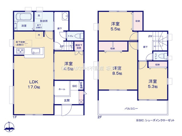 【間取り】 | 鳩山町今宿　リーブルガーデン　新築戸建　全1棟　2号棟
