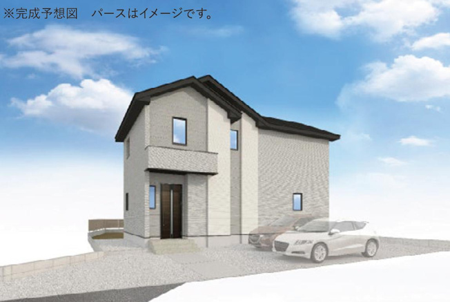 【外観パース】 | つくば市要4期　新築戸建　3号棟 | 子育て世代に嬉しい、周辺環境充実の開発分譲地☆彡