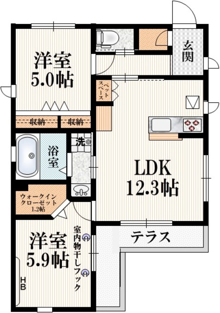 Ａｇｕａ　Ｖｅｒｄｅ　高倉町の間取り