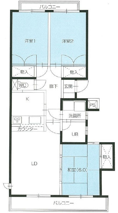 牛久ロイヤルレジデンスAⅡ型の間取り|ＩＩ型