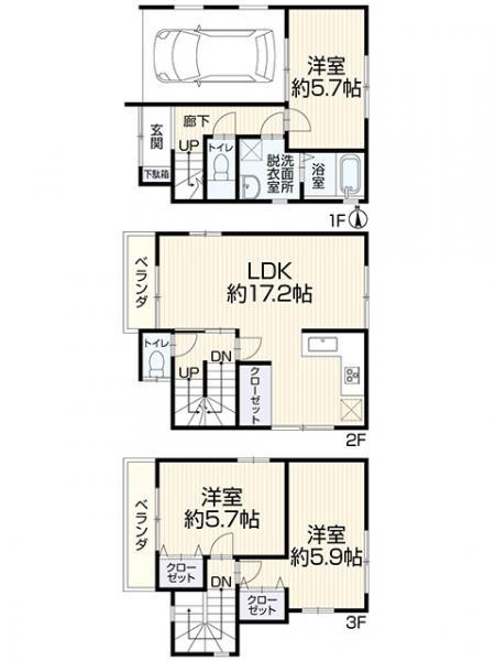 中古戸建　（川崎区中島2丁目）の間取り|3LDK