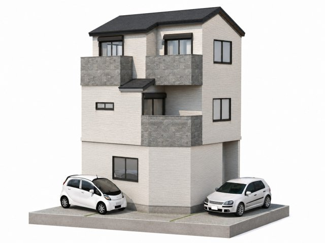 横大路六反畑の外観パース|【新築外観イメージパース】
建物価格2200万円、建物面積86.67m2
外構費用120万円（税込）別途要
設計監理費用170万円（税込）別途要
解体・地盤改良費用別途要