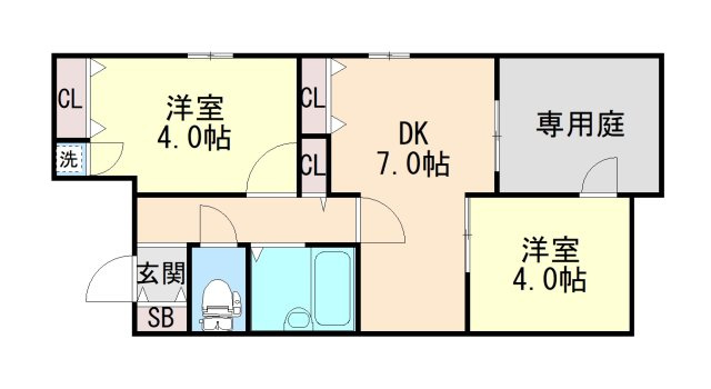 モトヤマヒルズの間取り