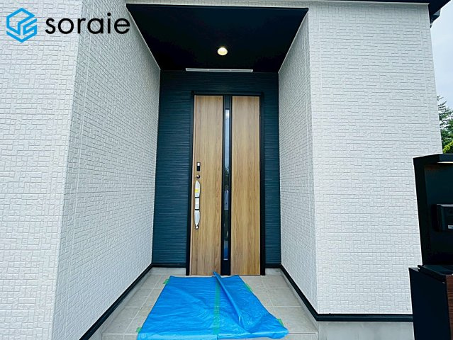狭山市下奥富4期　新築平屋戸建て　全2棟　1号棟　グラファーレの玄関|2026/7.6撮影