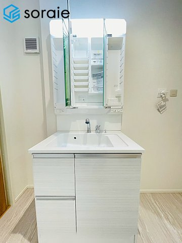狭山市下奥富4期　新築平屋戸建て　全2棟　1号棟　グラファーレの独立洗面台|2026/7.6撮影