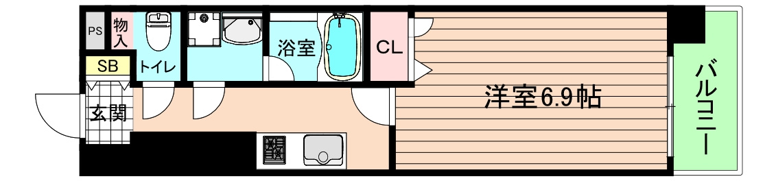 大阪市都島区都島北通１丁目の賃貸マンションの間取り