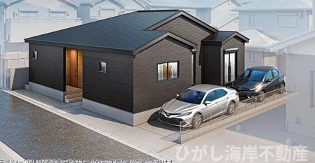 平塚市田村８丁目　新築戸建の外観パース|イメージパスですので実際のものと多少異なります