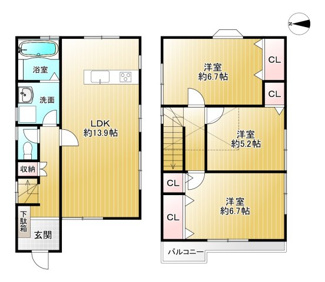 【間取り】 | 高槻市津之江町3丁目　中古戸建