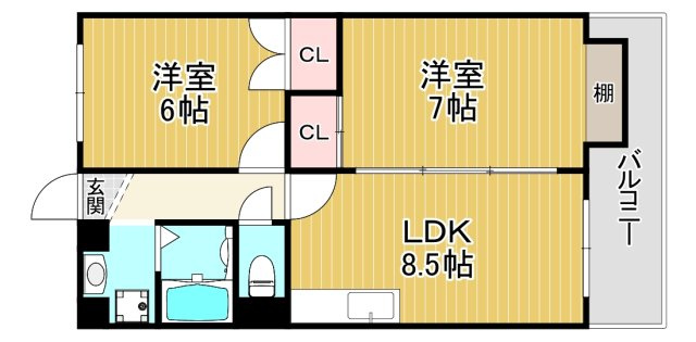 【間取り】 | ブランドールMⅢ