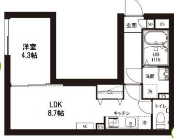 レピュア曙橋駅前レジデンスの間取り