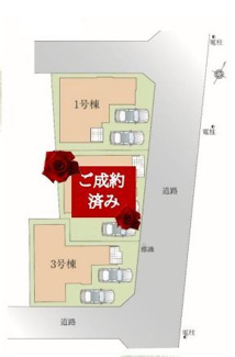 【区画図】 | 平塚市諏訪町 3号棟 3期 | ３号棟　北東・南東角地　北東側5.9m道路　南東側4m道路　カースペース並列で２台（車種による）
