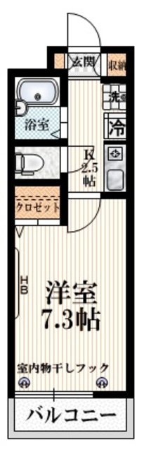 ソネ　クレール・ウエストの間取り|★ゆとりある７.３帖の洋室★