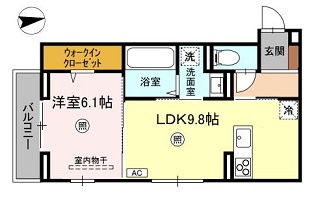 広島市安佐北区亀山１丁目のアパートの間取り