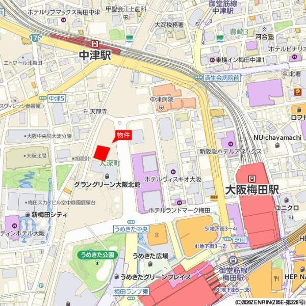 グラングリーン大阪ＴＨＥ　ＮＯＲＴＨ　ＲＥＳＩＤＥＮＣＥの地図