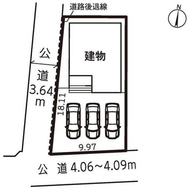 仲介手数料無料）一宮市浅井町河田１号棟の区画図| 