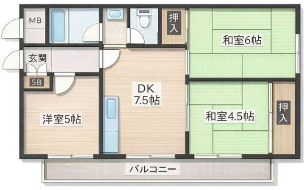 大一マンションの間取り