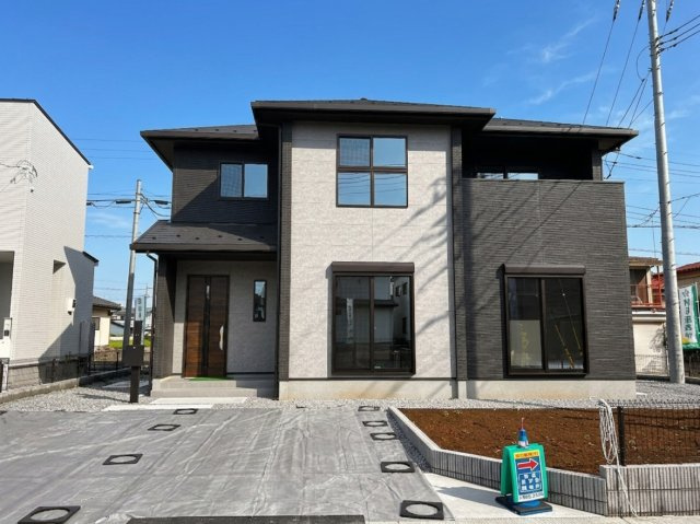 【ワイウッドコート】小山市中久喜 第1期の外観|〇6号棟〇
4LDK+WIC+カースペース2台
全居室6帖超のゆとりあるプラン。
角地で開放感も抜群です！
※2026年6月撮影