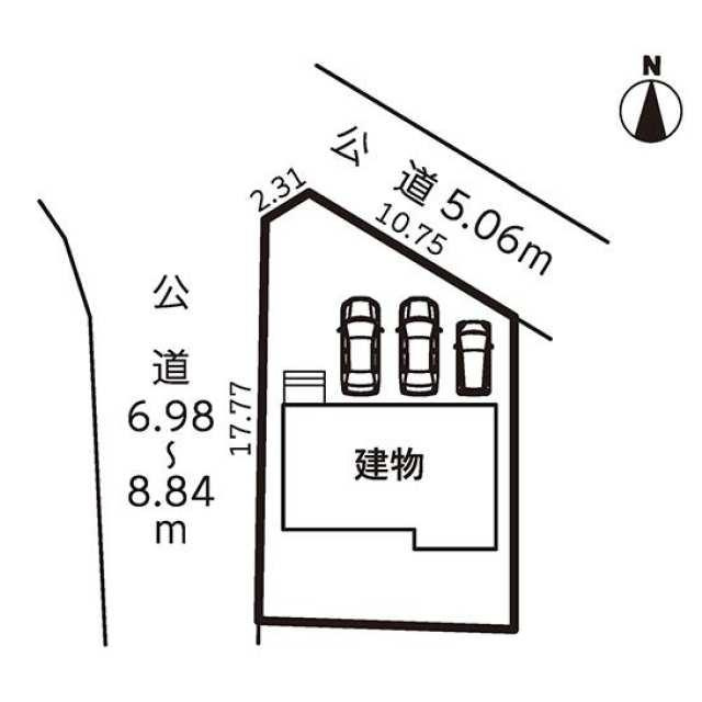 仲介手数料無料）一宮市祐久第２・１号棟の区画図| 