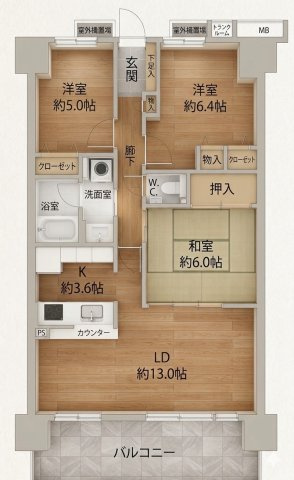 フェアコート北花田の間取り