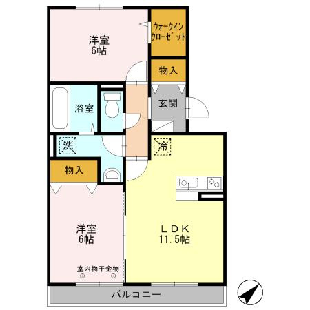 フローラル　Aの間取り