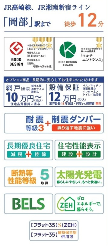 【仲介手数料無料】新築戸建　深谷市岡里16-12（全1棟）の構造・工法・仕様
